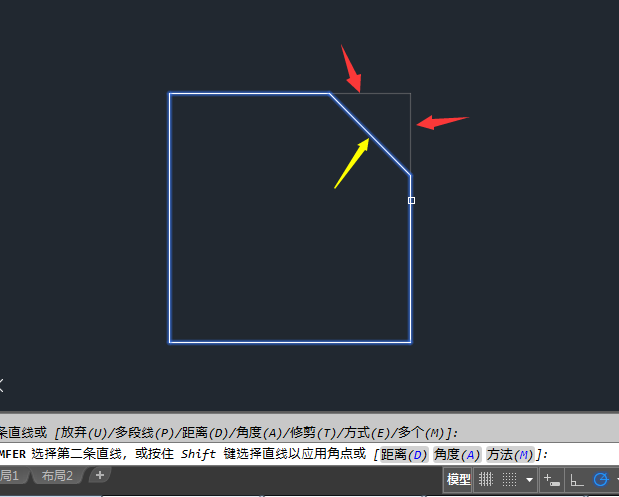 CAD倒角设置角度！